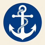 A pixelated anchor and rope mark, shown enlarged to show the pixels.